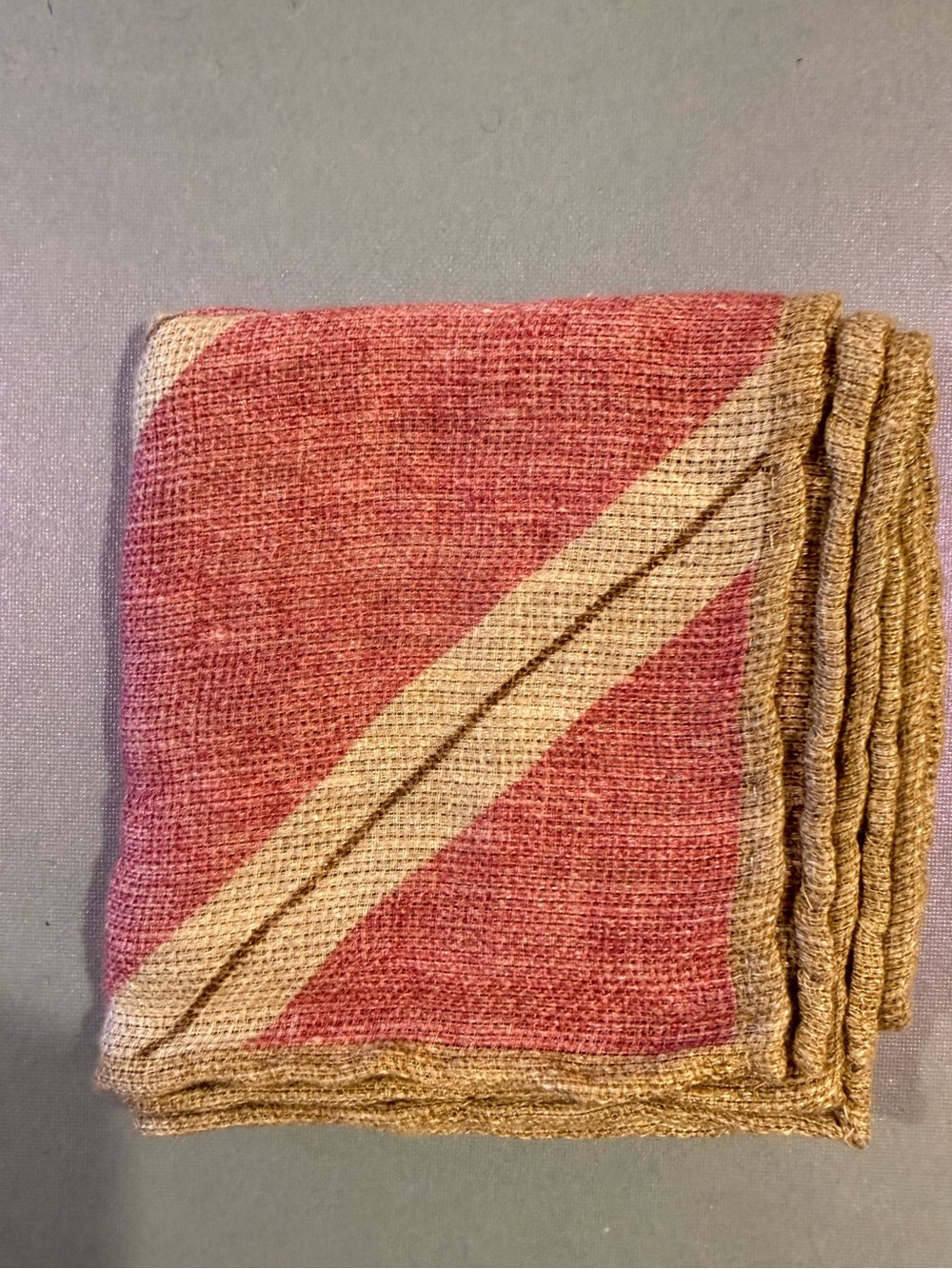 Brunello Cucinelli Rose and Tan pocket square